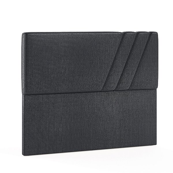 Cabeceira Bonan Mileto 1,40m Sem Frame Corino Milão Preto 901