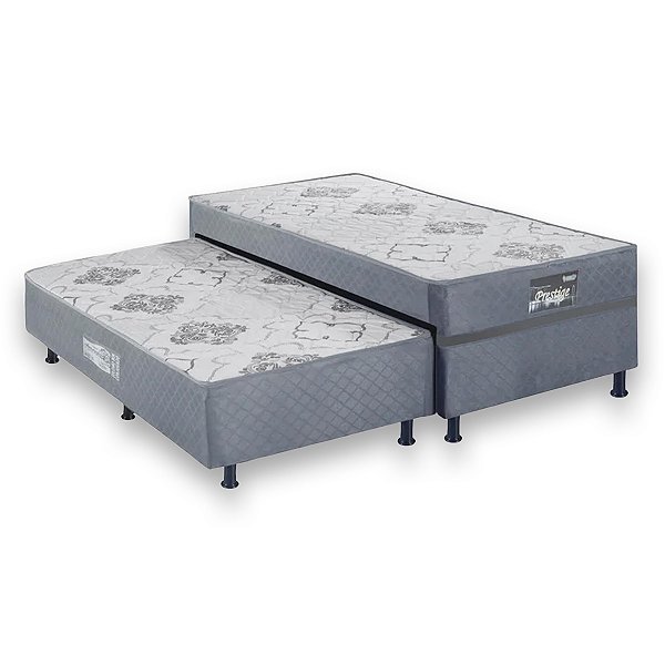Cama Box Ecotec com Auxiliar Prestige Molas Ensacadas D28 0,88m x 1,88m x 0,47m