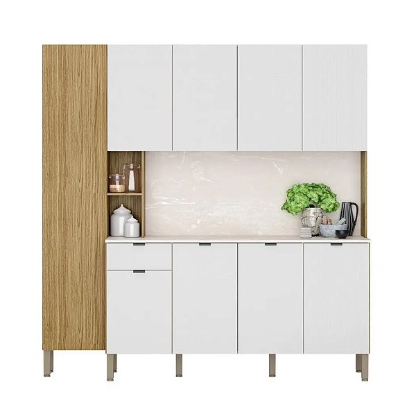 Kit Cozinha Kits Paraná Pulse 2,05m x 2,00m Freijó com Vanilla