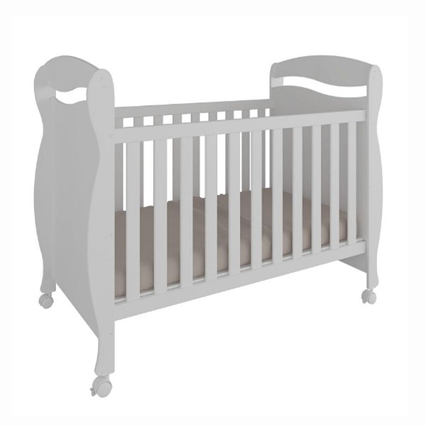 Berço Peroba Junior 1,20m x 1,49m x 0,79m Branco Brilho