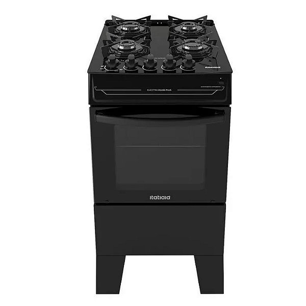 Fogão Itatiaia Electra Glass Piso 4 Bocas Mesa de Vidro 48L Acendimento Automático Bivolt