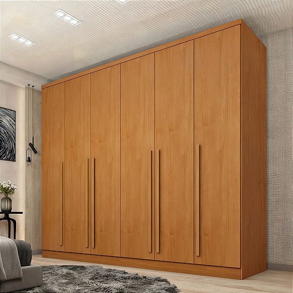 Guarda Roupas Tcil Sevila 6 Portas 8 Gavetas 2,70m x 2,40m x 0,55m Cinamomo
