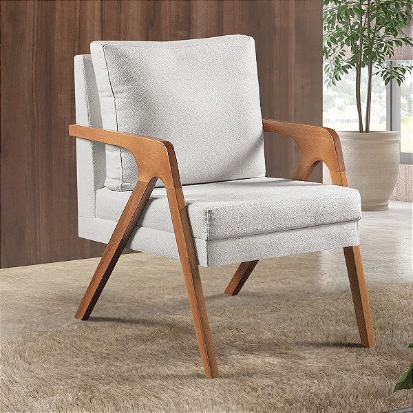 Poltrona Martins MM29 Tecido B396 Linho Bege