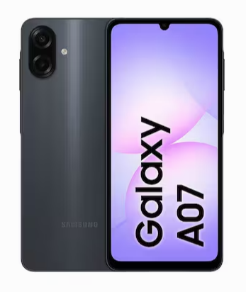 Smartphone Samsung A07 128GB Preto 4GB RAM Tela 6,7" Câm. Dupla + Selfie 8MP