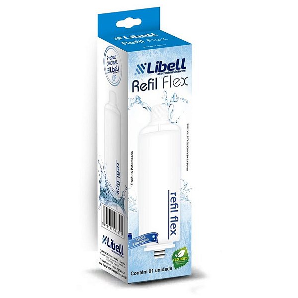 Refil Libell Flex Carvão Block com Rosca para Purificador Acquaflex, Press, Press Baby e Press Side