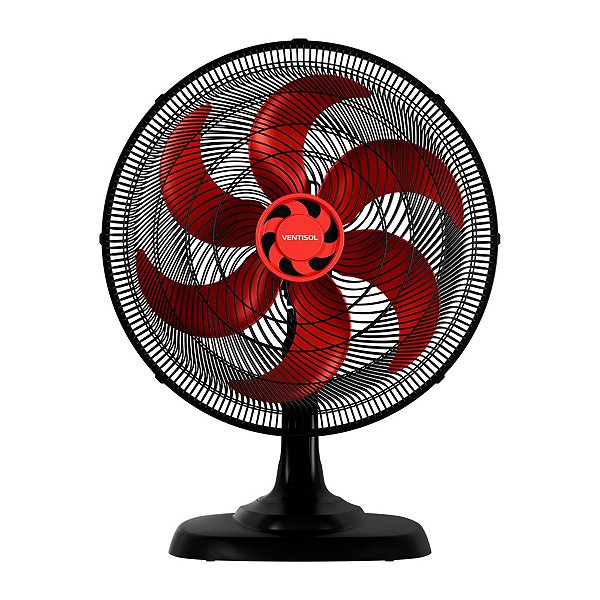 Ventilador de Mesa Ventisol Turbo Premium 50cm 6 Pás Vermelho 127V