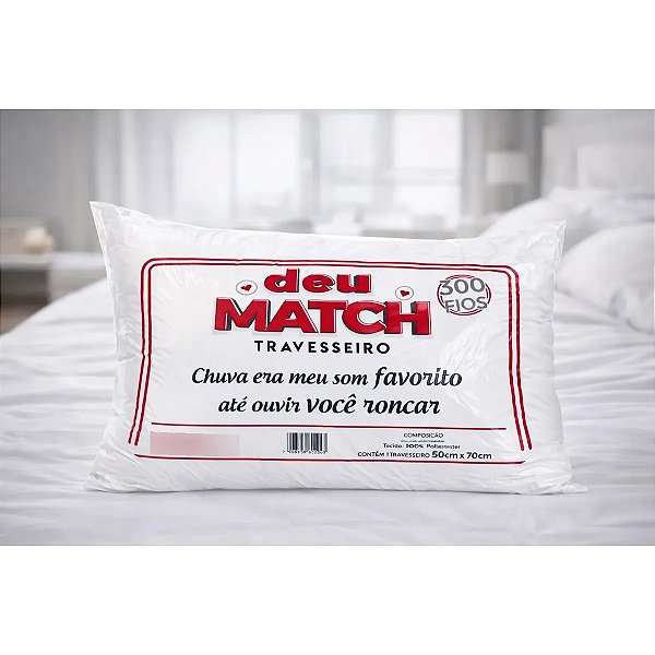 Travesseiro Luftex Deu Match 300 Fios 50x70cm Antialérgico