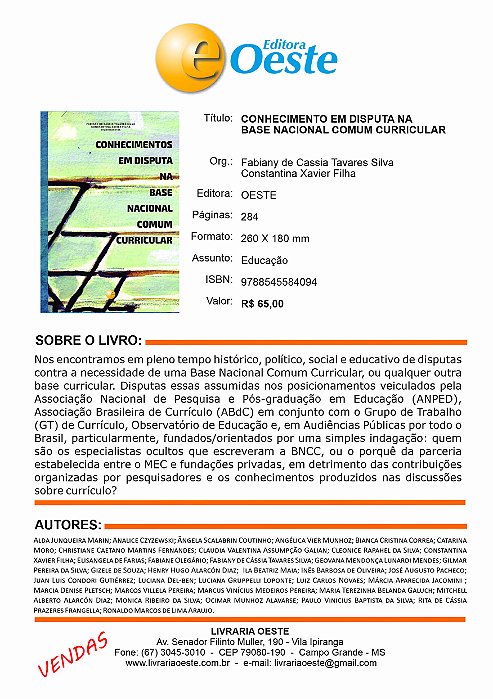 CONHECIMENTO EM DISPUTA NA BASE NACIONAL COMUM CURRICULAR