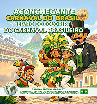 Carnaval do Brasil Aconchegante - Livro de Colorir do Carnaval Brasileiro Samba, Frevo e Maracatu