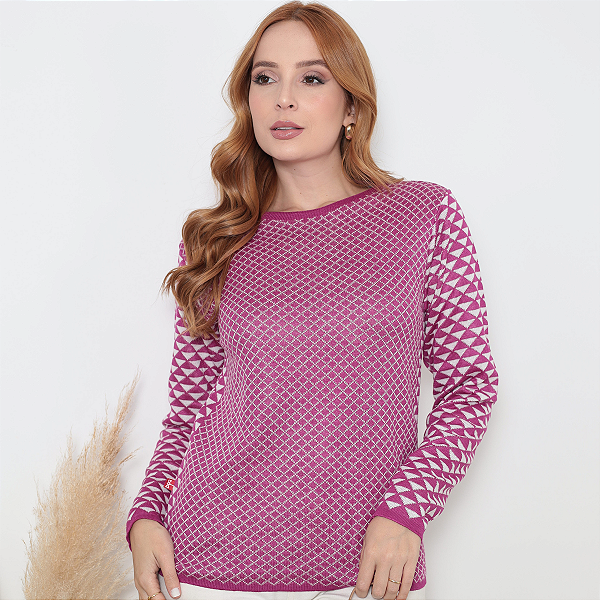 Blusa Jacquard Xadrez Triangulo
