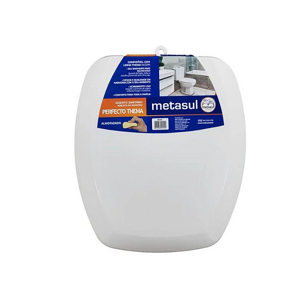 ASSENTO SANITARIO THEMA ALMOFADADO BRANCO PLASTICO METASUL