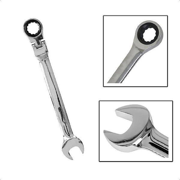 Chave Combinada Cabeça Com Catraca Fixa 10mm Cromo Vanádio