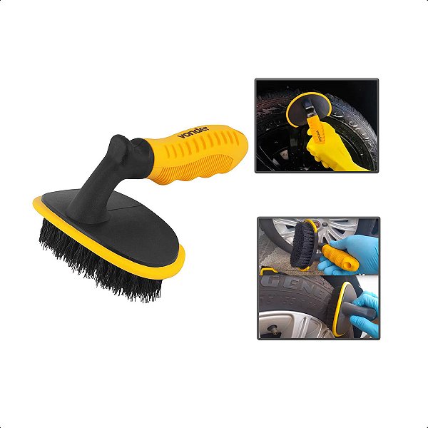 Escova Para Limpeza De Pneus Rodas Automóveis Caminhão Moto