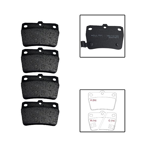 Pastilha Freio Traseira Toyota RAV4 2.0 16V 2001 a 2005