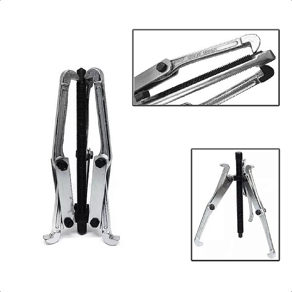 Sacador Polia E Rolamento Com 3 Garras Aço Carbono 10 "Pols