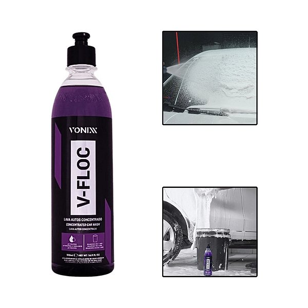 Shampoo Automotivo Vonixx V-FLOC 500ml Alta Lubrificação