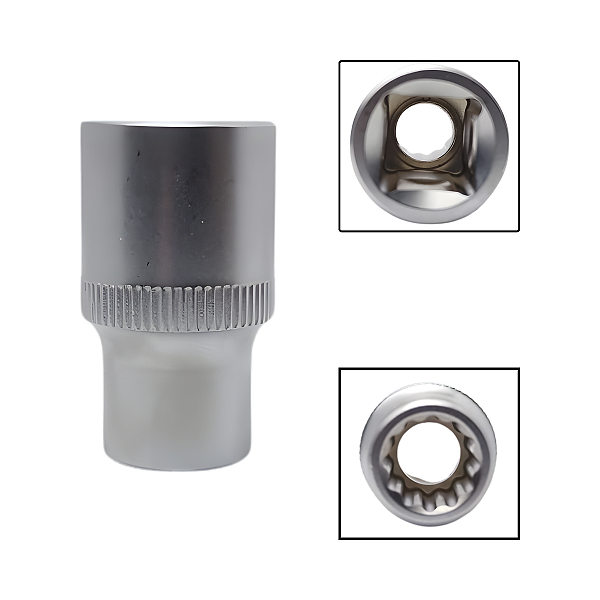 Soquete Estriado 1/2" 11mm Aço Cromo Vanádio