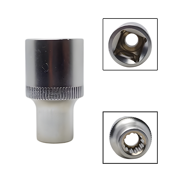 Soquete Estriado 1/2" 8mm Aço Cromo Vanádio