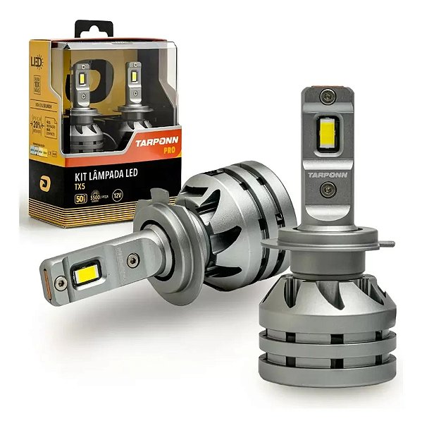 Par Lâmpadas Led Tx5 Pro H7 Super Foco Forte Tarponn 6000k