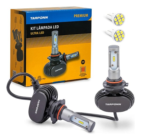 Kit Lâmpada Led Ultra Hb4 40w 8000lm 6000k Brinde T10 Tarpon