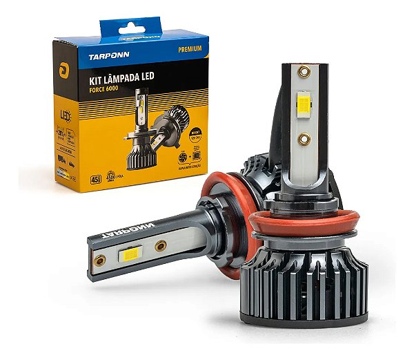 Par Lâmpada Led H8 H9 H11 H16 A Force 6000k Canbus Tarponn