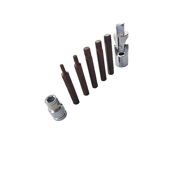 Kit Jogo Chave Multidentada Bits M5 M6 M8 M10 M12