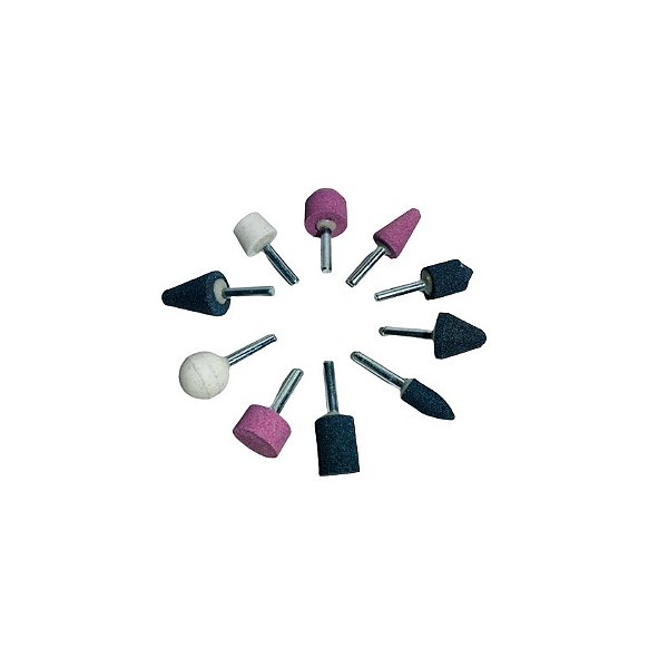Kit Jogo Pontas Para Retifica Furadeira 6mm C/ 10 Pç Rebolo