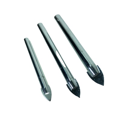 Kit Jogo Broca Para Vidro 8 10 12 Mm 3 Peças