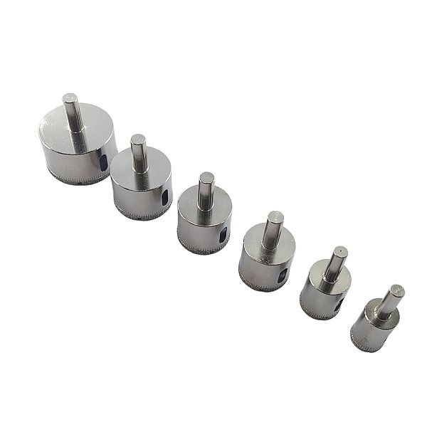 Kit Jogo 6 Pcs Serra Copo Diamantada Cerâmica Vidro