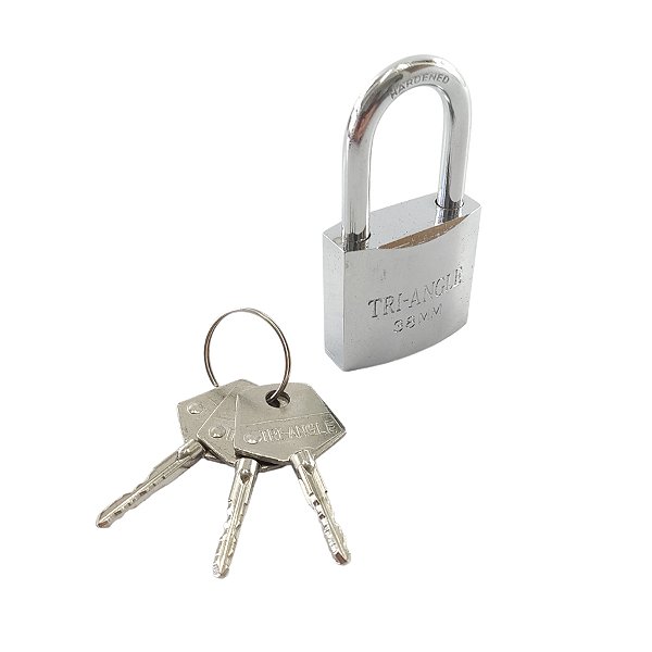 Cadeado Tetra Chave Cromado 38mm Com 3 Chaves