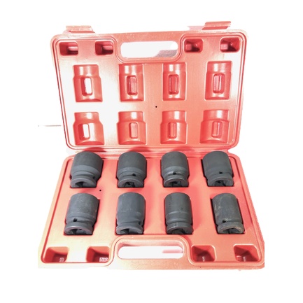 Kit Jogo De Soquete De Impacto 8 Pcs 24-38mm C/ Maleta 3/4