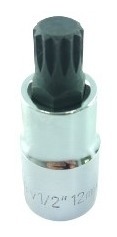 Chave Soquete Multidentada M12 Encaixe 1/2  Crv