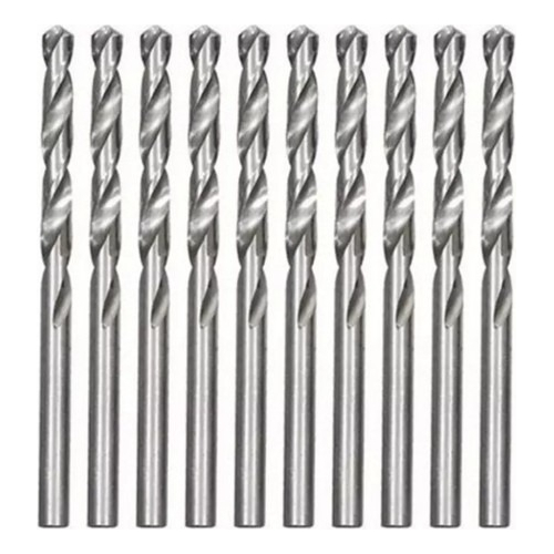 Kit Jogo 10 Brocas Aço Rápido 2,5 Mm Polida P/ Metal