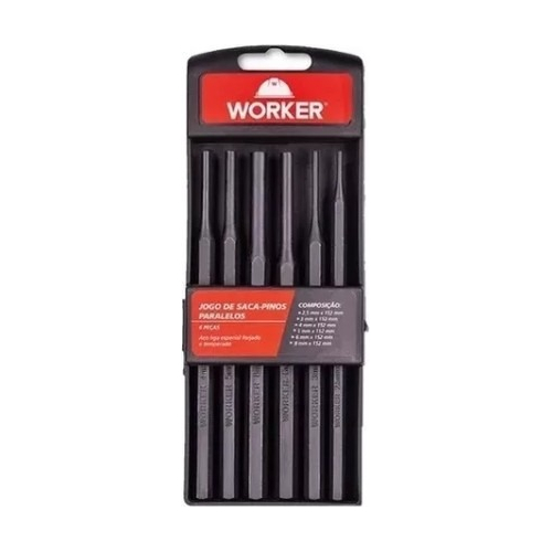 Jogo De Saca-pinos Paralelos 6 Peças 576590 Worker