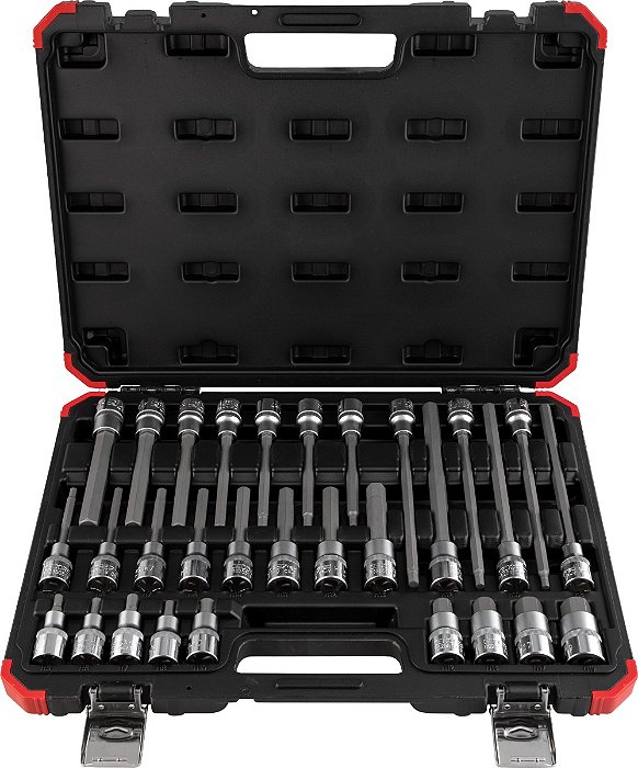 Jogo De Soquetes Allen Encaixe 1/2  5mm À 19mm Gedore Red