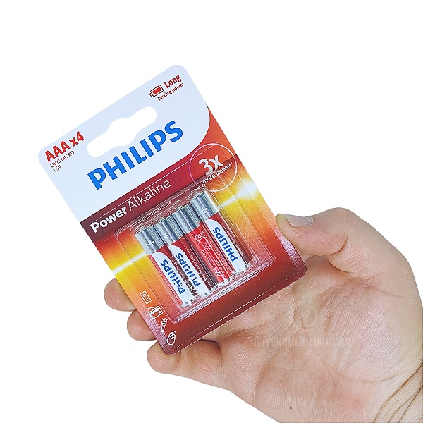 4 x Pilha Philips AAA LR03 Micro Palito 4 Unidades 1,5v