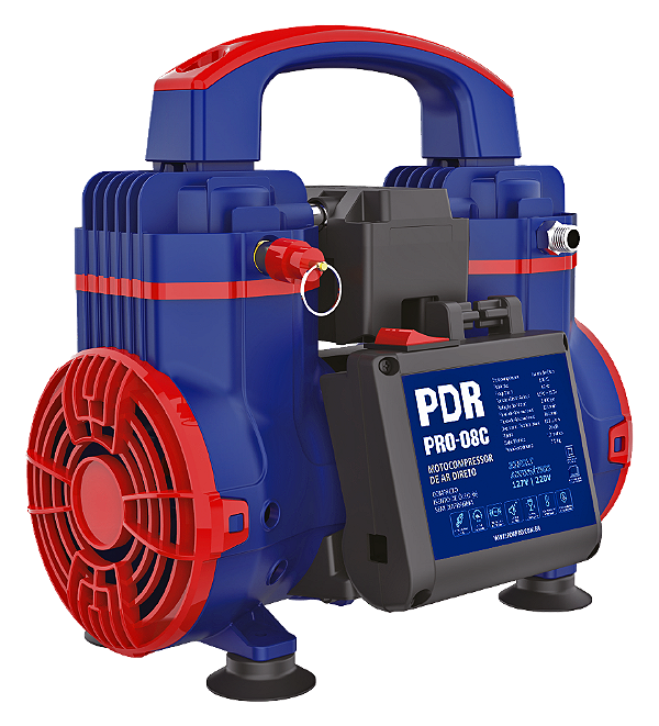 Compressor Ar Direto 1,10 HP Isento de Óleo Bivolt PRO-08C