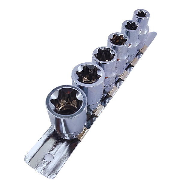 Kit Jogo Soquetes Torx Femea 3/8" 6 Peças Worker