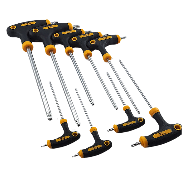 Kit Jogo Chave Torx T T10 A T50 9pçs c/furo Torques