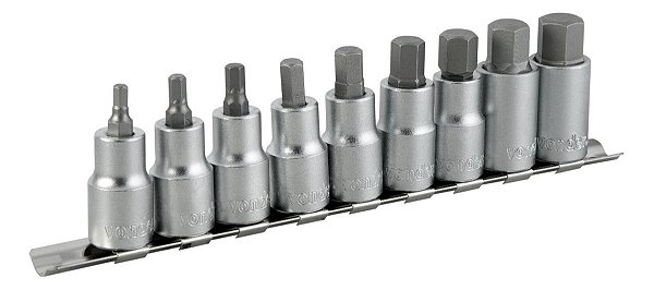 Jogo De Soquetes Hexagonais, Encaixe 1/2 , 3/16 A 5/8 Vonder