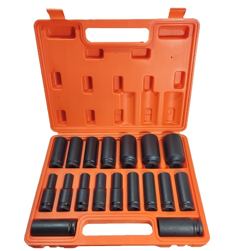 Kit Jogo Soquete Impacto Longo 1/2 C/ 18 Pçs 10 À 32mm Crv
