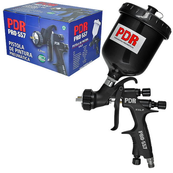 Pistola Pintura Teflon Copo Preto 600ml Bico 1,4 HVLP PRO