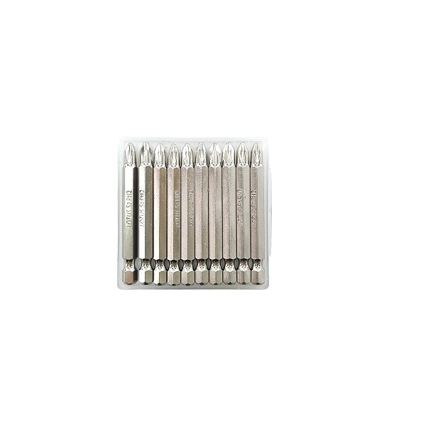 Kit Jogo 10 x Bit Phillips 65mm Ph2 Com Imã Lotus 8992