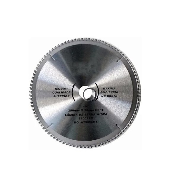 Disco De Serra Para Alumínio 250mm X 96 Dentes Profissional