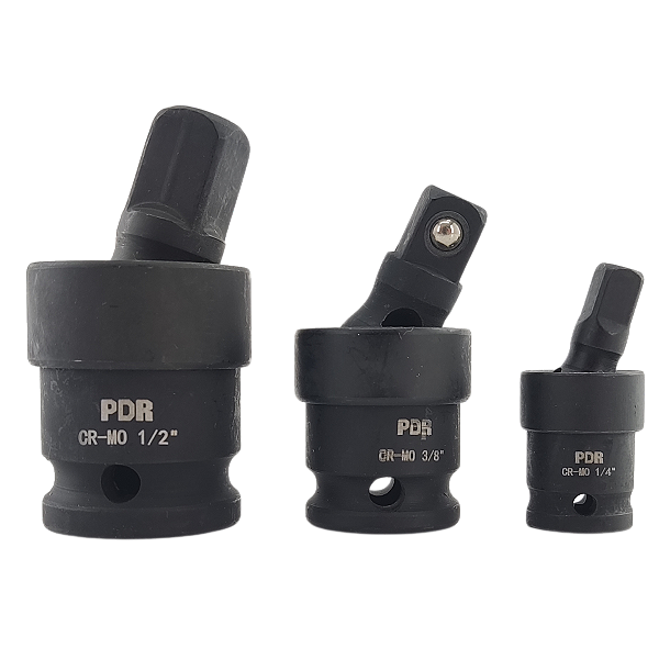 Kit Jogo de Junta Impacto Soquetes 3 Pcs Cr-Mo 1/4 3/8 1/2