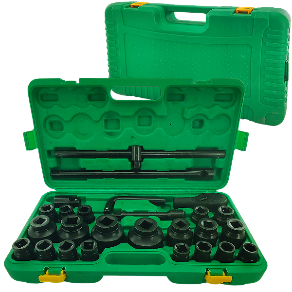 Jogo Kit Soquetes Impacto 3/4" e 1" 26 Peças Caminhão CR-V