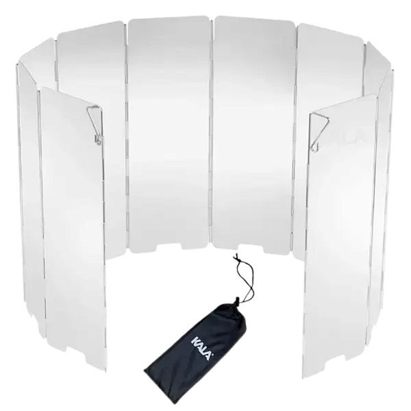 Escudo Protetor em Alumínio p/ Fogareiro Corta Vento Camping