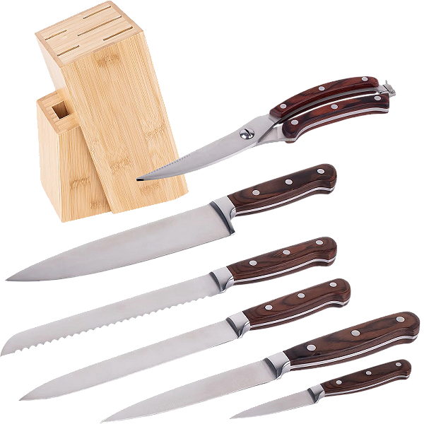 Kit Jogo Facas Cozinha 7 Pçs Duchef Churrasco Churrasqueira