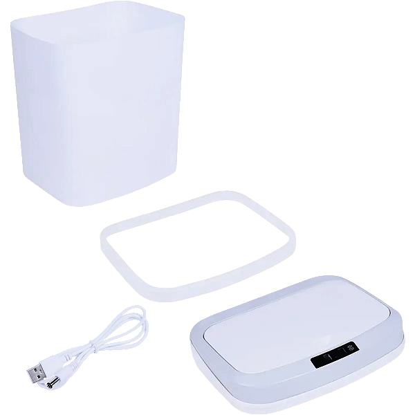 Lixeira Automática USB com Sensor de Aproximação Branca 16L