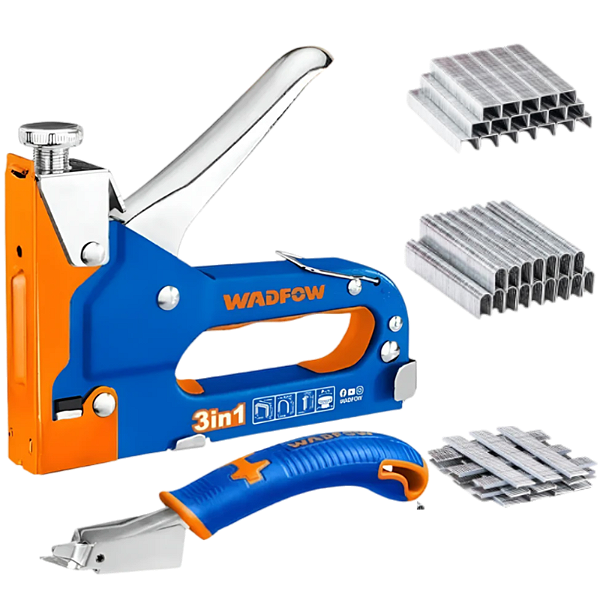 3 em 1 Grampeador e Pinador 4 a 14mm + Removedor de Grampos